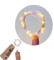 Luz de Led Fio de Fada Rolha Amarela