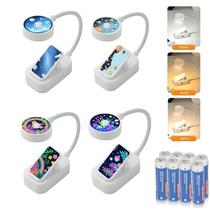 Luz de leitura com clip Darlur, kit com 4 unidades, 3 temperaturas de cor e brilho ajustável Luz de leitura com clip Darlur, kit com 4 unidades, 3 temperaturas de cor e brilho ajustável