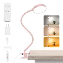 Luz de leitura: lâmpada de mesa LED iFalarila, clip-on com controle remoto rosa