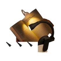 Luz De Leitura LED Mini Ajustável Com Proteção Para Os Olhos Clip 360 graus Lanterna Recarregável Com
