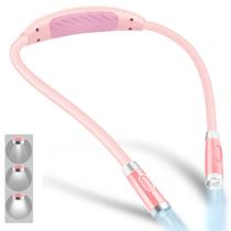 Luz de leitura LED recarregável Vekkia para pescoço, leitura rosa claro Luz de leitura LED recarregável Vekkia para pescoço, leitura rosa claro