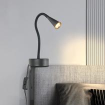 Luz de leitura MOLUOLA Cabeceira preta montada na parede LED