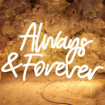 Luz de letreiro LED de néon Planzo Always & Forever USB 40x24cm Luz de letreiro LED de néon Planzo Always & Forever USB 40x24cm