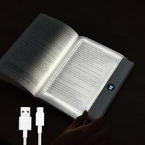 Luz de livro LED VEEKI Luz de leitura transparente recarregável branca