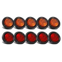 Luz de marcação lateral de reboque Partsam 2 4LED redonda 12V IP67