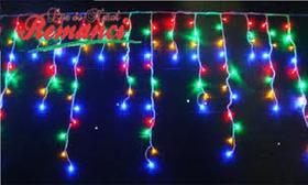 Luz de Natal Cascata 300 Lâmpadas LED Color Fio Branco Pisca 127V 7,0 Mts - 8725 - Galaxy