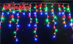 Luz de Natal Cascata 300 Lâmpadas LED Color Fio Branco Pisca 7,0 Mts 220V - 9158 - Galaxy