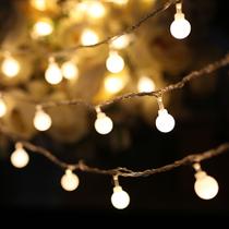 Luz de Natal Cordão 10 Lâmpadas Incandescentes 100 LEDS Warm Fio Arame Bivolt 4,0 Mts - 9675