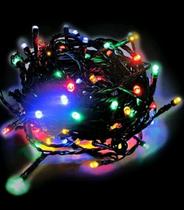 Luz de Natal Cordão 300 Lâmpadas LED Colorido Fio Verde EXTERNO Bivolt 30 Mts IP44 - GLOBAL