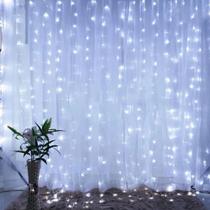 Luz de Natal Cortina 304 Lâmpadas Led Brancos Controle Remoto 8f Fio Cristal Interno 3x2m 127v M/f Luz de Natal Cortina 304 Lâmpadas Led Brancos Controle Remoto 8f Fio Cristal Interno 3x2m 127v M/f