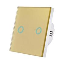 Luz De Parede Com Painel De Vidro Temperado Retroiluminado Por LED Com Interruptor Táctil 1/2/3