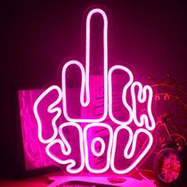 Luz de parede de néon FAXFSIGN Letters Gesture Pink LED USB 40x30cm