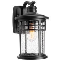 Luz de parede externa Darkaway 38cm Black Seed Glass