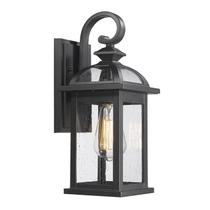 Luz de parede externa Darkaway Matte Black Waterproof Seed Glass