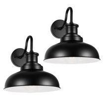 Luz de parede externa Diyel Gooseneck Barn Light 120V Matte Black