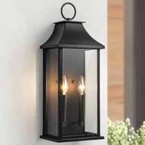 Luz de parede externa Lawyettle 2-Light Black 52cm à prova d'água Luz de parede externa Lawyettle 2-Light Black 52cm à prova d'água