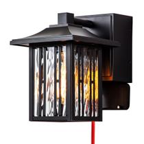 Luz de parede externa OUPAVOCS Bronze Ripple Glass 24x16x26cm 1,5 kg 120V Luz de parede externa OUPAVOCS Bronze Ripple Glass 24x16x26cm 1,5 kg 120V