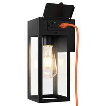 Luz de parede externa OYKYOHEI Black GFCI Outlet Waterproof