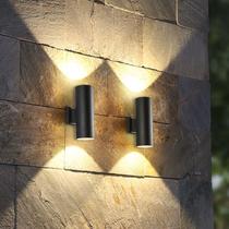 Luz de parede LED de cabeça dupla impermeável para exterior, branca quente