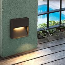 Luz de parede LED impermeável para exterior 3W em ferro preto/PC Luz de parede LED impermeável para exterior 3W em ferro preto/PC