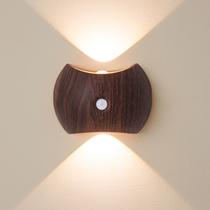 Luz de parede magnética com sensor de movimento LED Lâmpada de estilo nogueira Luz de parede magnética com sensor de movimento LED Lâmpada de estilo nogueira