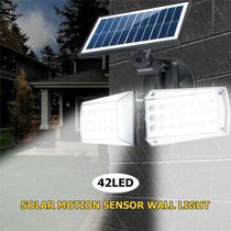 Luz de parede movida a energia solar 100W COB 42 LED de cabeça dupla