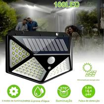 Luz de Parede Solar com Sensor de Movimento - 100 LEDs - Iluminação Externa