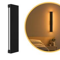 Luz de Parede Wall LED 10W Preta Slim IP65 Facho Duplo Moderna para Fachadas e Varandas