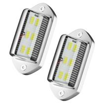 Luz de Placa de Licença LED Branca - 2 Peças à Prova d'Água 12V/24V DC 6-SMD