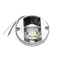 Luz de Popa Circular Cromada LED 12v Cor Branca Barco Lancha