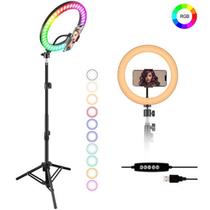 Luz de preenchimento de beleza de transmissão ao vivo para celular rgb colorida RINGLIGHT 26CM COLORIDO