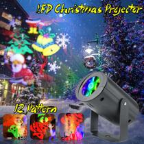 Luz de projetor LED Snowflake com 12 padrões coloridos