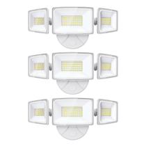 Luz de segurança LED Onforu 60W 6000LM com 3 cabeças ajustáveis Luz de segurança LED Onforu 60W 6000LM com 3 cabeças ajustáveis