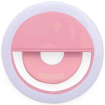 Luz De Selfie Anel Led Flash Celular Recarregável Rosa