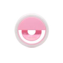 Luz De Selfie Anel Led Flash Celular Recarregável Rosa