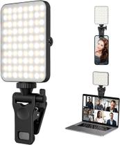 Luz de selfie recarregável e clipe de luz de telefone