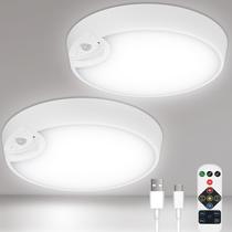 Luz de sensor de movimento branca/álamo recarregável, pacote com 2 unidades