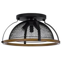 Luz de teto Benzara Monty 41 cm Semi Flush Black Mesh