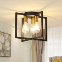 Luz de teto Bosomfr 3-Light Black Gold Semi-Flush Luz de teto Bosomfr 3-Light Black Gold Semi-Flush