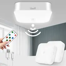 Luz de teto branca/poplar, sensor de movimento recarregável, pacote com 2 unidades