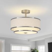 Luz de teto BUXVRCS Semi Flush Mount 40 cm de níquel escovado Luz de teto BUXVRCS Semi Flush Mount 40 cm de níquel escovado