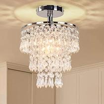 Luz de teto de cristal FRIXCHUR 20x29cm 3 camadas Chrome 110V