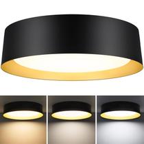 Luz de teto LED BrightHome 16 polegadas 30 W regulável em ouro preto Luz de teto LED BrightHome 16 polegadas 30 W regulável em ouro preto
