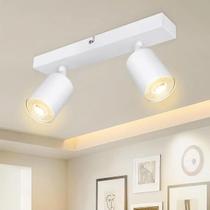 Luz De Teto LED Moderna Preta 2 Luzes GU10 Economia De Energia Para Sala De Estar Quarto Cozinha