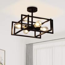 Luz de teto Minyuco 38cm 4-Light Black Industrial 110V Luz de teto Minyuco 38cm 4-Light Black Industrial 110V