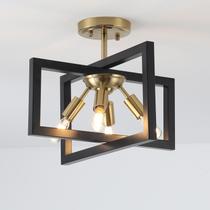 Luz de teto Minyuco Semi-Flush 4-Light Black Gold Luz de teto Minyuco Semi-Flush 4-Light Black Gold