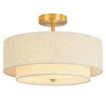 Luz de teto Outiron 16" Gold Semi Flush 3-Light Luz de teto Outiron 16" Gold Semi Flush 3-Light