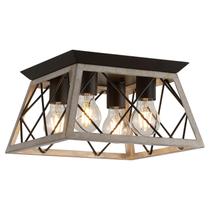 Luz de teto Q&S Oak Semi Flush 30x30x17cm 4-Light Luz de teto Q&S Oak Semi Flush 30x30x17cm 4-Light