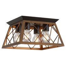 Luz de teto Q&S Semi Flush Mount Vintage 4-Light Bronze
