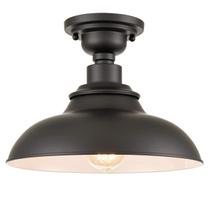 Luz de teto SAMTEEN Farmhouse Semi Flush Mount 30 cm preta Luz de teto SAMTEEN Farmhouse Semi Flush Mount 30 cm preta